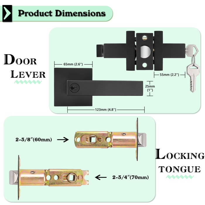 Probrico Keyed Alike Entry Door Locksets, Square Door Levers & Reviews